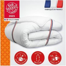 Couette 240x260 cm DODO CHAMPS DE LIN - Chaude - 450G/m² - Couette 2 personnes -Douce et Chaude -Anti-acariens Antibactériens...