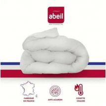 Couette anti-acariens - 220 x 240 cm - Chaude - 400 g/m² 2 personnes - Blanc Abeil