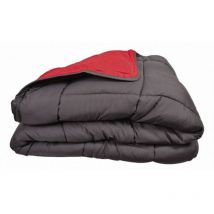 Couette chaude Bicolore Gamme Microfibre 'Cocoon Non feu - Norme nf en iso 12952' toutes dimensions Toison D'or Cocoon Gris Rouge - 200 x 200 cm pour