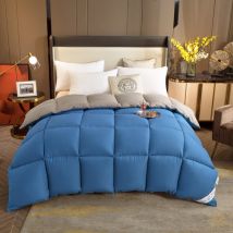 Freosen - Couette chaude et douce 400g-m2 hypoallergénique Bicolore Bleu et Gris Reversible 150x200cm