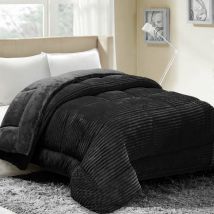 Couette Coton Club Sampur Chaude 400 g/m² - Thermorégulatrice - 100% microfibre - 200 x 200 cm - Gris