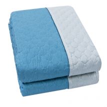 Couette Double Face Couverture Douce Couvre Lit Mi Saison Couleur Unie Bleu - Simple 155x255