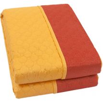 Couette Double Face Couverture Douce Couvre Lit Mi Saison Couleur Unie Orange - Simple 155x255
