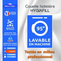 Couette Hotelière Hygiafill 140 x 200 cm pour lit 1 place 90 x 190 cm