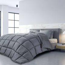 Sofareva - Couette Luxe Grise 200x200 Cm Toute Saison 300g/m2 Garanti 3 Ans - Gris