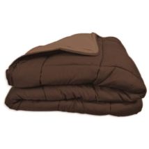 Poyet-motte - Couette Chaude Microfibre 400 Gr/m2 Calgary Choco + Moka 200x200cm