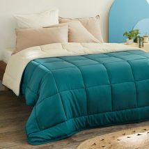 Linnea - Couette polyester cocoon bicolore fibre creuse siliconée Chaud (hiver) 200x200 cm