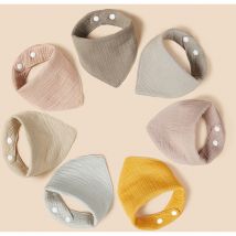 Couffin bébé Serviette triangle pur coton multicolore, lot de 7 Rapanda
