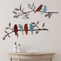Serbia - Couleur) 2pcs Metal Birds Kit de décoration murale suspendue Metal Birds Art Mur