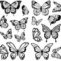 Stickers papillons à colorier