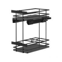 Coulissant bas 2 étagères + bouteilles anthracite - Largeur : 264 mm - Pour caisson de largeur : 300 mm Vibo