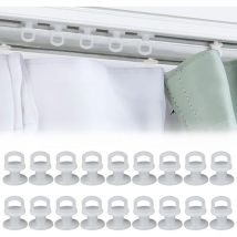 Coulissant Crochet de Rideau Rail Glisseur, Patins à Rideaux, 50 Pièces , Crochets pour Rideau de Fenêtre,Porte et Douche
