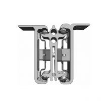 Pottker - Coulisse aluminium bout de table - Course : 1351 mm - Longueur fermée : 1815 mm - Pour table fermée longueur : 1900 à 2400