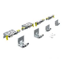 Système de portes coulissantes par le haut pour 2, 3 ou 4 vantaux bois - Charge maxi par vantail : 60 kg - Epaisseur de porte maxi : 40 mm