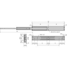 Accuride - Coulisses charge 300 kg sortie totale longueur 550 mm DA4160