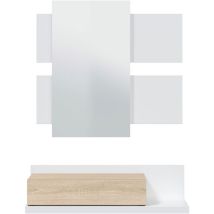 Mobimarket – Meuble d'entrée moderne avec miroir – 75 x 29 x 20 cm – Longueur, Largeur, Hauteur