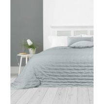 COUNTRY CLUB Leon Embossed Bedspread Soft Throw Over Quilted Double/King Size, Grey, 240 x 260cm