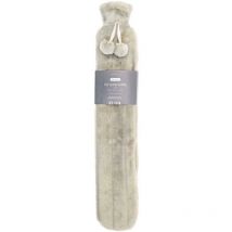 Country Club - Long Faux Fur Hot Water Bottle Stone 60x15 cm - Beige