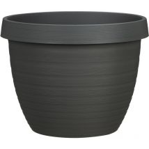 Country Star 25, Pflanzgefäß/Blumentopf/Pflanzkübel, rund, aus Kunststoff Farbe: Metallic Grey, 24.1 cm Durchmesser, 18.6 cm hoch, 5 l Vol.