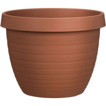 Country Star 25, Pflanzgefäß/Blumentopf/Pflanzkübel, rund, aus Kunststoff Farbe: Terracotta, 24.1 cm Durchmesser, 18.6 cm hoch, 5 l Vol. - Scheurich