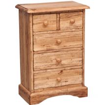 Biscottini - Country-style solid lime wood natural finish W51XDP30XH74 cm sized bedside table. Made in Italy