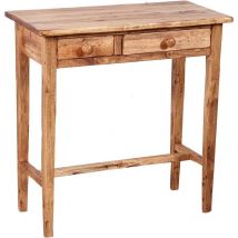 Biscottini - Country-style solid lime wood natural finish W73XDP36XH75cm sized coffee table console. Made in Italy