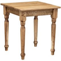 Country-style solid llime wood natural finish W70xDP70xH78 cm sized table. Made in Italy