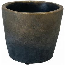 Cache Pot de Fleurs en ciment Gris et Or