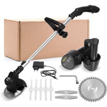 Coupe Bordure 1280W 12V Tondeuse à gazon électrique sans fil Rechargeable Tondeuse d'élagage de jardin 2 Batteries