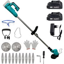 Coupe-bordure à batterie, Batterie Tondeuse de pelouse Tondeur d'herbe Débroussailleuse Coupe-moteur Cutter, Compatible avec la batterie Makita, avec
