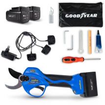 Goodyear - Sécateur électrique Professionnel 16,8V + 2 Batteries Lithium 2Ah ø Coupe 32 mm Moteur Brushless