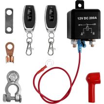 Jalleria - Coupe Circuit Batterie 12V, DC12V 200A Coupe Batterie à Distance, avec Télécommande, Coupe Batterie pour Voiture Bateau, Interrupteur de