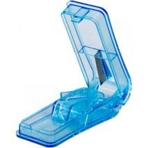Coupe-comprimés pour couper et écraser des petits et grands comprimés, facile à transporter (bleu)