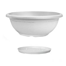 Bol Naxos avec soucoupe imbriquée Blanc - 30 cm