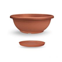 Veca - Bol Naxos avec soucoupe imbriquée 40 cm - Terre cuite