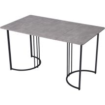 140 x 80cm Table de salle à manger,(1-St), table de cuisine moderne, structure en métal Table de salle à manger rectangulaire en marbre moderne Table