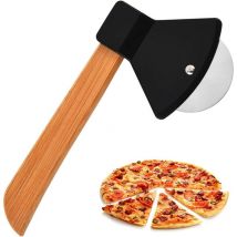 Coupe-pizza, Coupe-pizza manuel, roulette a pizza, Coupe-pizza hache,Coupe-pizza en acier inoxydable,Rouleau à pizza tranchant( noir)