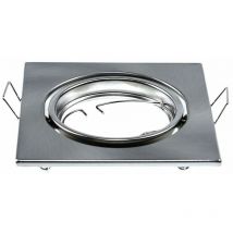 Support carré pour spot led GU10 couleur nickel satiné (boîte 2 pièces)