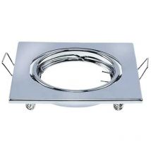 Spot encastré led carré GU10 couleur chrome (boîte 2 pièces)