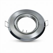 Support de spot led encastré GU10 rond couleur nickel satiné (boîte de 2 pièces)