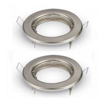 Support Ronde Encastré en Fer 80x30mm Nickel 2pcs