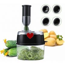 Tigrezy - Coupeur électrique à grande vitesse déchiqueteuse râpe de cuisine coupe spirale coupe-légumes 2L