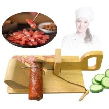 Senderpick - Coupeuse de saucisses en bois Machine à couper les saucisses Guillotine à saucisses Coupeuse de salami