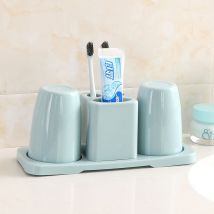 Couple tasse créative salle de bain porte-brosse à dents ensemble de lavage dentifrice tasse ensemble(Bleu nordique)