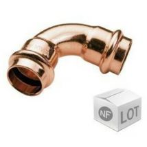 Lot de 10 raccords cuivre à sertir - Courbes 90° Femelle/Femelle Ø22