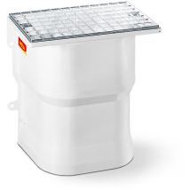 MEA - Courette d'aération + grille maille 30/10 - blanc - h. 42 cm l. 42 cm l. 25 cm