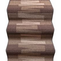 Emmevi Mv S.p.a. - Coureur D'escalier Bordé Couloir Entrée Tapis Cuisine Marches Pas Marron Zig Zag - 67x80 cm
