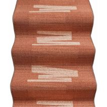 Emmevi Mv S.p.a. - Coureur D'escalier Bordé Couloir Entrée Tapis Cuisine Marches Pas Orange Zig Zag - 67x350 cm