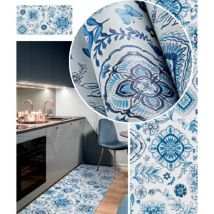 Idroweb - Rouleau de moquette polyvalente en pvc antide'rapant Gimmy azulejos 20 m x h 48 cm lavable pour entre'e de cuisine