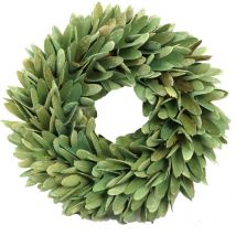 Couronne avec feuilles vert aqua cm ø32h7